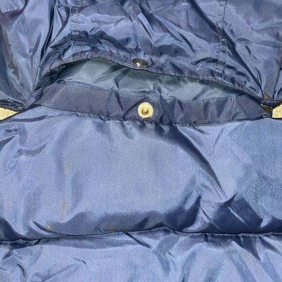 Vintage St Moritz Ski Team Down Feathers Insulated Hooded Parka Jacket XL Blue - Picture 5 of 13